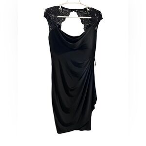 Vintage Cache Sexy Lace Shoulder Little Black Mini Dress size 10